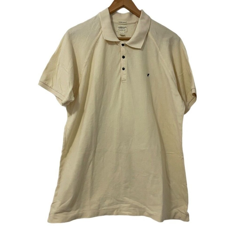 American Eagle Outfitters Men's Vintage Slim Fit Yellow Polo Shirt, Size XL